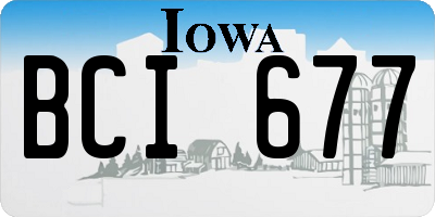 IA license plate BCI677