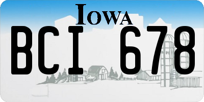 IA license plate BCI678