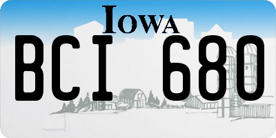 IA license plate BCI680