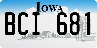 IA license plate BCI681