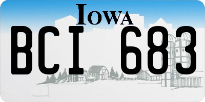 IA license plate BCI683