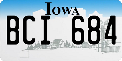 IA license plate BCI684