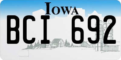 IA license plate BCI692