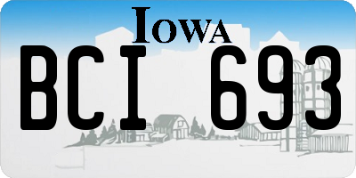 IA license plate BCI693