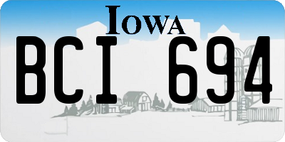 IA license plate BCI694