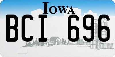 IA license plate BCI696