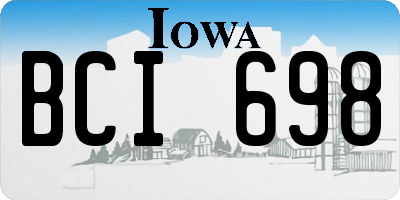 IA license plate BCI698