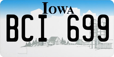 IA license plate BCI699