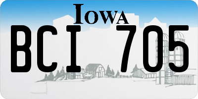 IA license plate BCI705