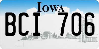 IA license plate BCI706