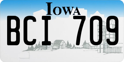 IA license plate BCI709