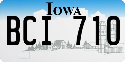 IA license plate BCI710