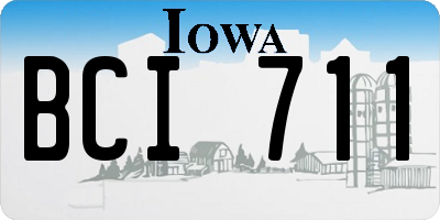 IA license plate BCI711