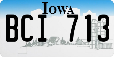 IA license plate BCI713