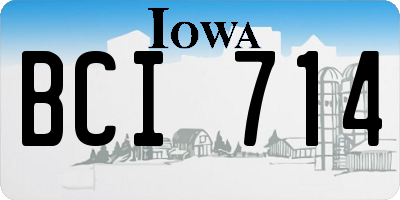 IA license plate BCI714
