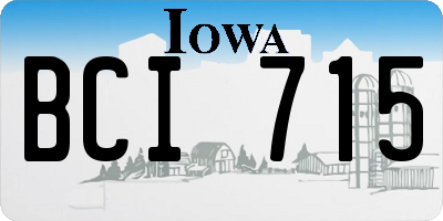 IA license plate BCI715