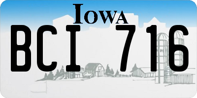 IA license plate BCI716