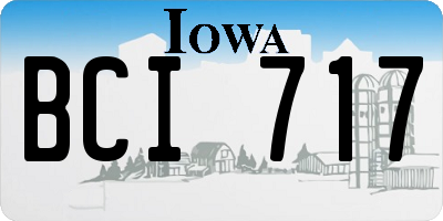 IA license plate BCI717