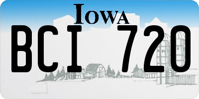 IA license plate BCI720