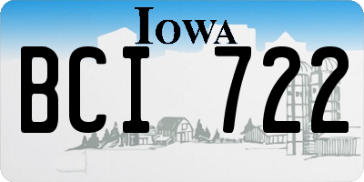 IA license plate BCI722