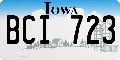 IA license plate BCI723