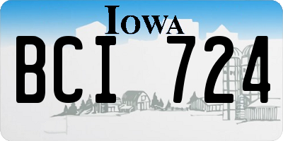IA license plate BCI724