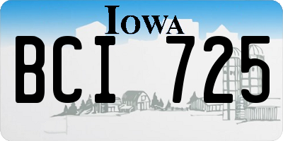 IA license plate BCI725