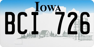 IA license plate BCI726