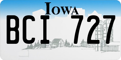 IA license plate BCI727