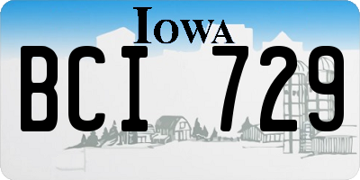 IA license plate BCI729
