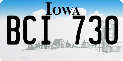 IA license plate BCI730