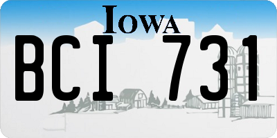 IA license plate BCI731