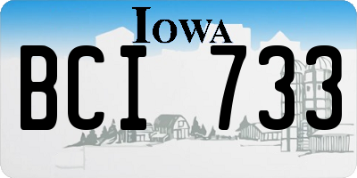 IA license plate BCI733