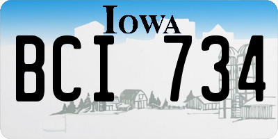 IA license plate BCI734