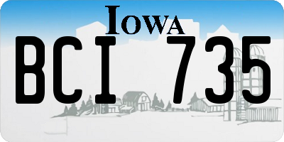 IA license plate BCI735