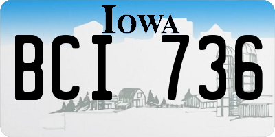 IA license plate BCI736
