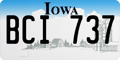 IA license plate BCI737