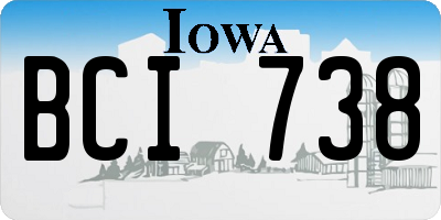 IA license plate BCI738