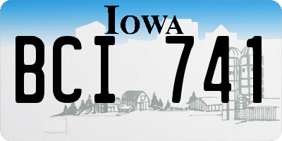 IA license plate BCI741
