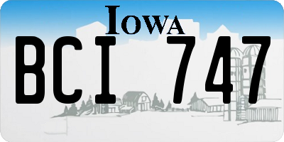 IA license plate BCI747