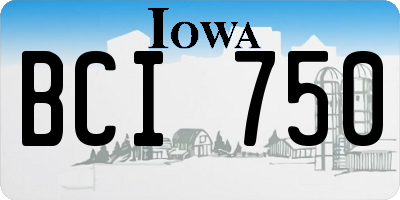 IA license plate BCI750