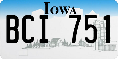 IA license plate BCI751