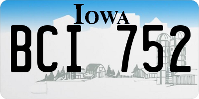 IA license plate BCI752
