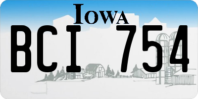 IA license plate BCI754