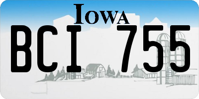 IA license plate BCI755
