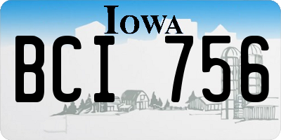 IA license plate BCI756