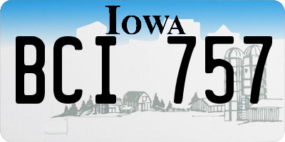IA license plate BCI757