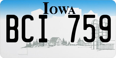 IA license plate BCI759