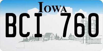 IA license plate BCI760