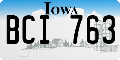 IA license plate BCI763